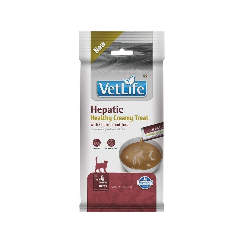 Pamlsok Farmina Creamy Vet Life Cat Hepatic with Chicken & Tuna 60 g